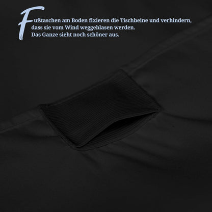 10 Stehtischhüllen Schwarz Ø80-85cm – Polyester mit Fußtaschen
