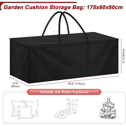 Wasserdichte Gartenauflagen Tasche 175x60x80cm mit Tragegriffen