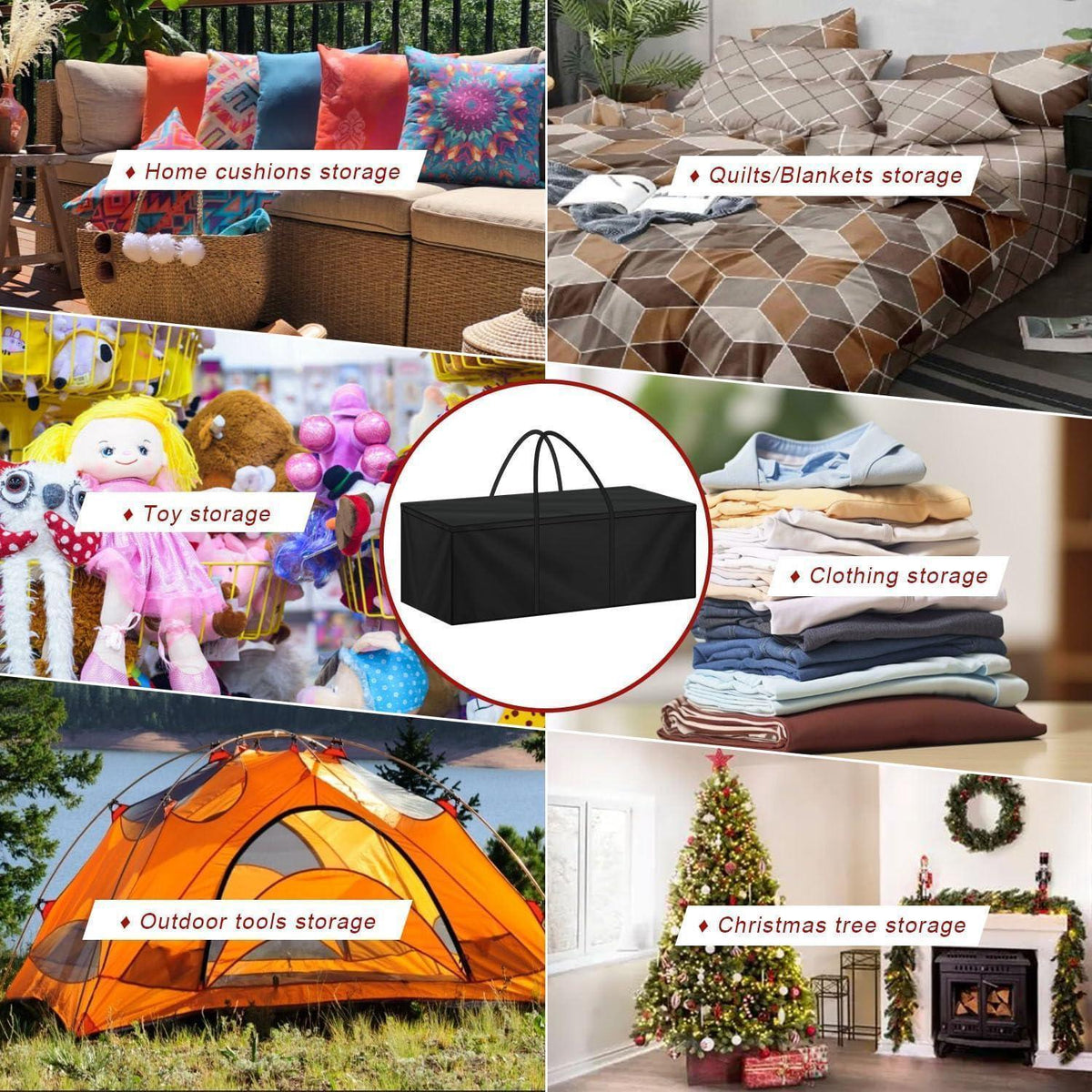 Wasserdichte Gartenauflagen Tasche 175x60x80cm mit Tragegriffen