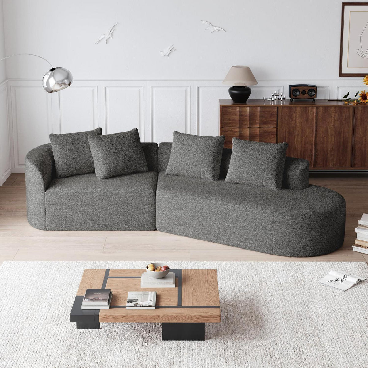 Schlafsofa mit Schlaffunktion, Grau – Bequem & Modern