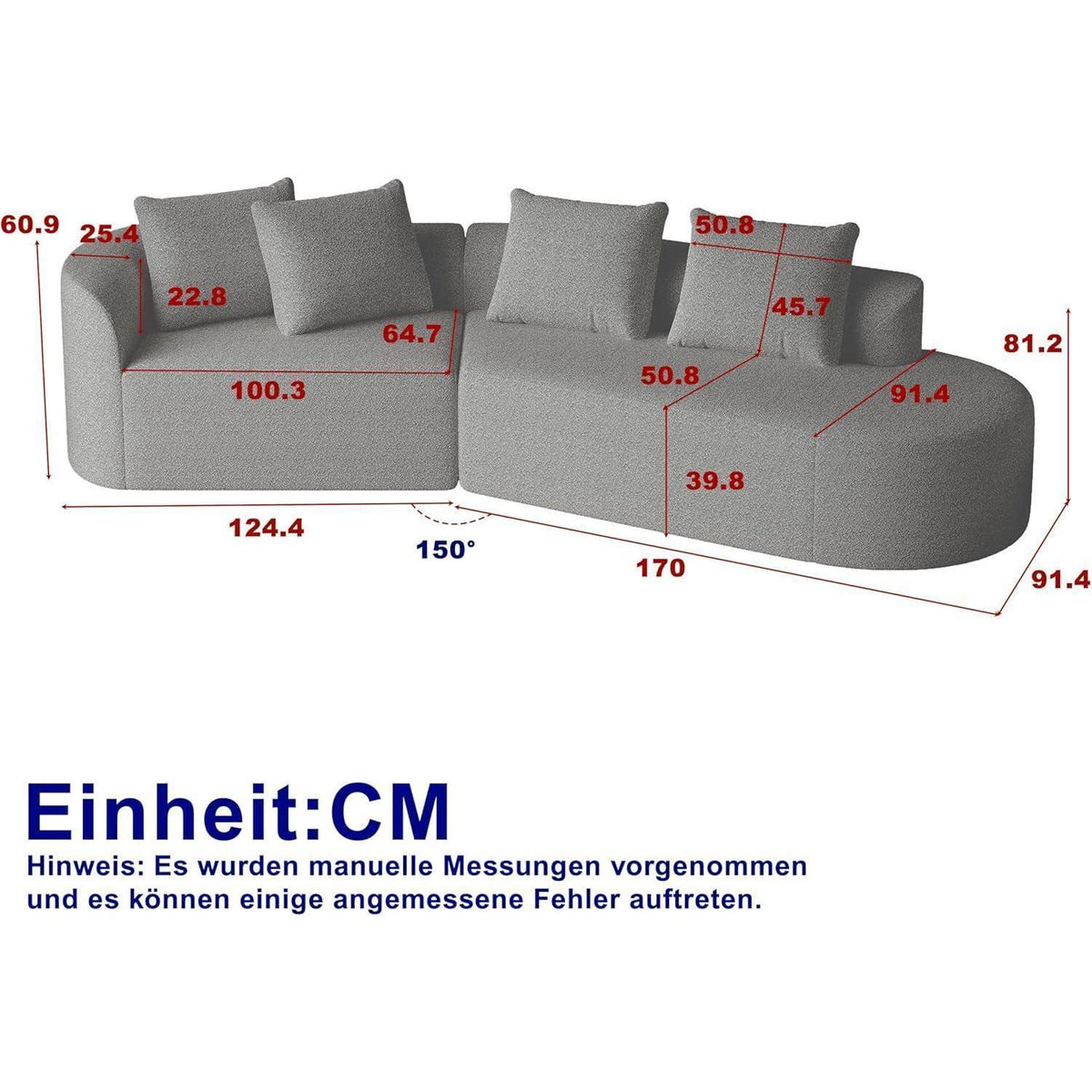 Schlafsofa mit Schlaffunktion, Grau – Bequem & Modern