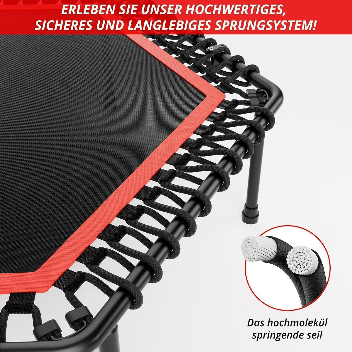 50-Zoll Fitness Trampolin für Erwachsene – Rebounder mit Stahlrahmen