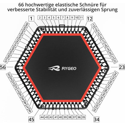 50-Zoll Fitness Trampolin für Erwachsene – Rebounder mit Stahlrahmen