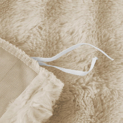 Langhaar Plüsch Bettwäsche Set 135x200 Beige - Winterwarm & Flauschig