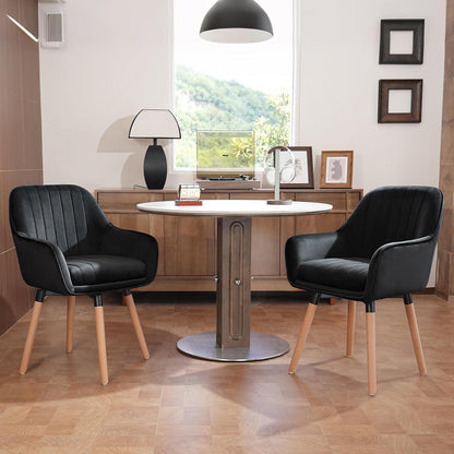 Drehbarer Esszimmerstuhl mit Samtbezug & hoher Armlehne