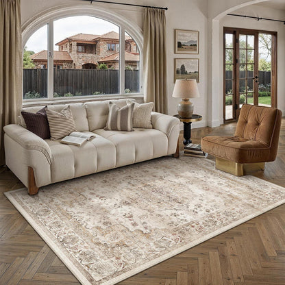 Waschbarer Vintage Teppich Beige 160x230cm – PureCozy