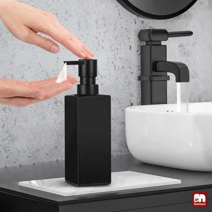 Schwarzer Seifenspender Glas 350ml - Matt & Modern