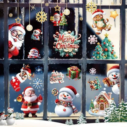 Weihnachtsfensterbilder – 9er Set, Selbstklebend & Wiederverwendbar