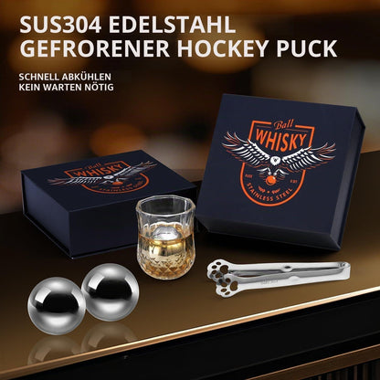 Edelstahl Whiskey Eiskugeln Set – 4er Pack, Rostfrei & Spülmaschinenfest