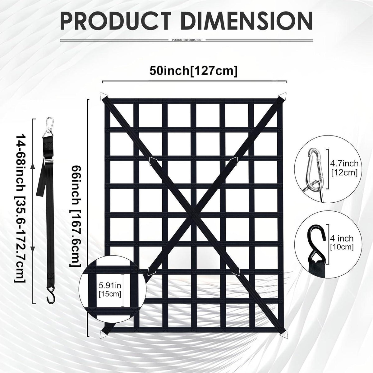 Verstellbares Gepäcknetz für Pickup Ladefläche – 167x127cm