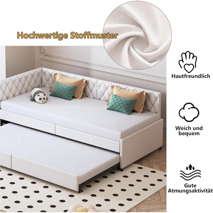 Ausziehbett 180x200 cm mit Flanellbezug & Seitentaschen