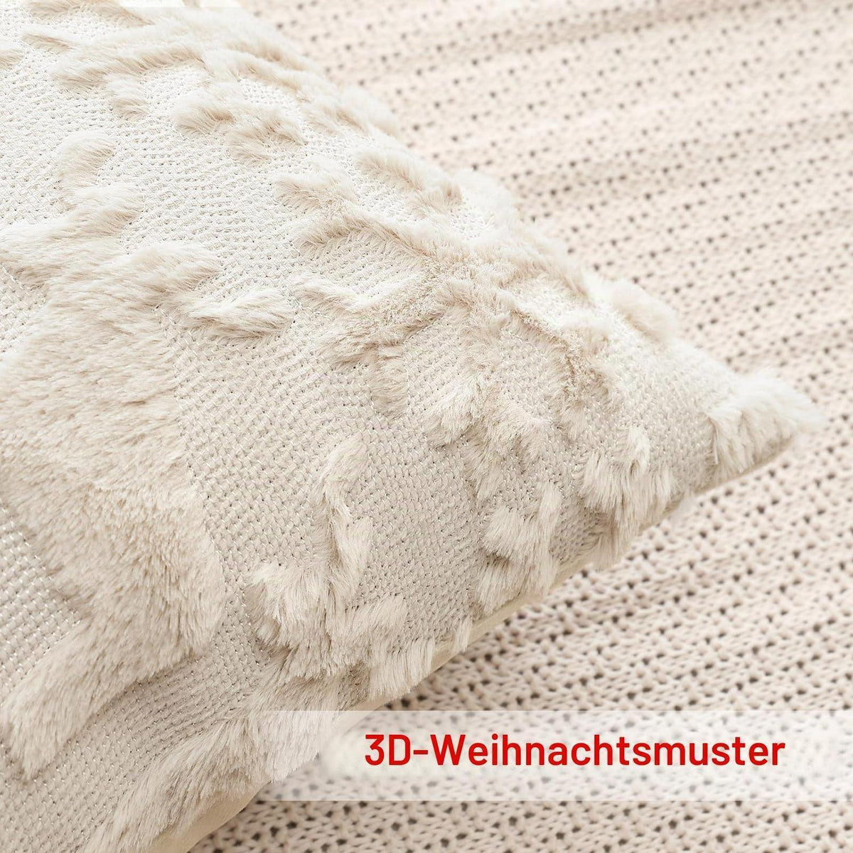 Weihnachtliche Kissenbezüge 2er Set, 45x45cm, Schneeflocken & Elch