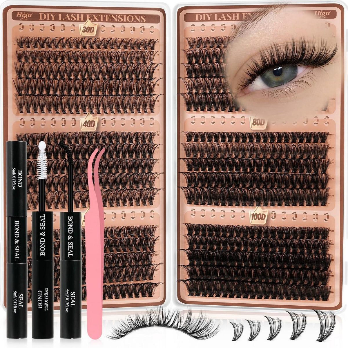 Wimpern-Extensions Set 580pcs – DIY Lash Kit für Anfänger