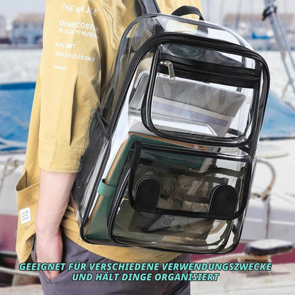 Transparenter Rucksack PVC – Wasserdichter Tagesrucksack für Schule & Reise