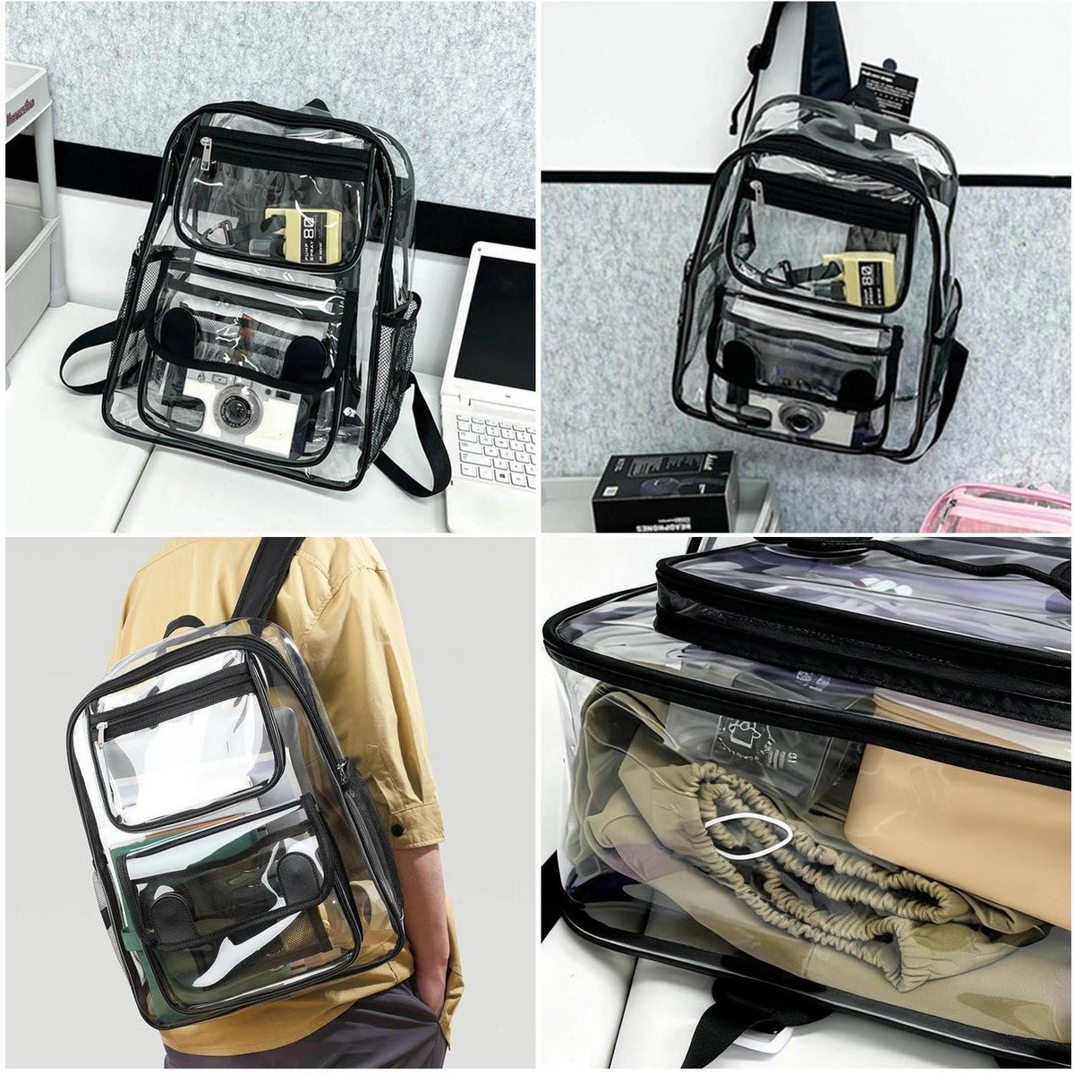 Transparenter Rucksack PVC – Wasserdichter Tagesrucksack für Schule & Reise