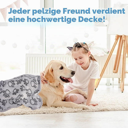 3x Kuscheldecke für Hunde & Katzen – 60x40cm, Pfotenmuster