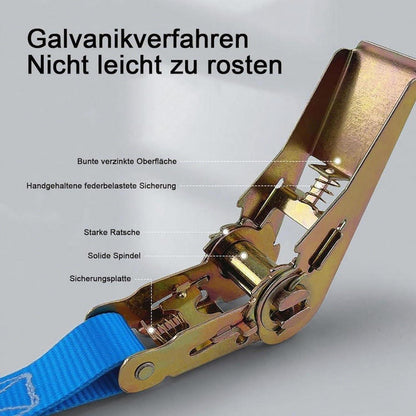 2x 10m Spanngurte mit Ratsche – 1000kg Last | Fracht Sicherung