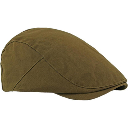 Baumwoll Schiebermütze Herren - Flatcap Newsboy Cap Armeegrün