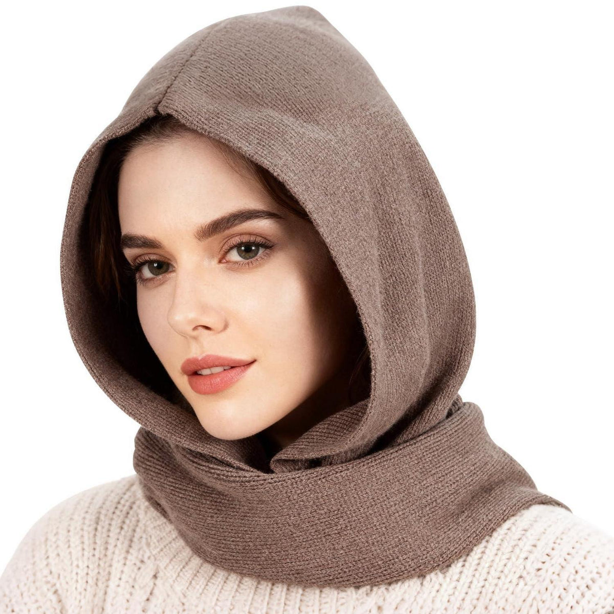 Winter Mützenschal Set Braun – Warm & Vielseitig
