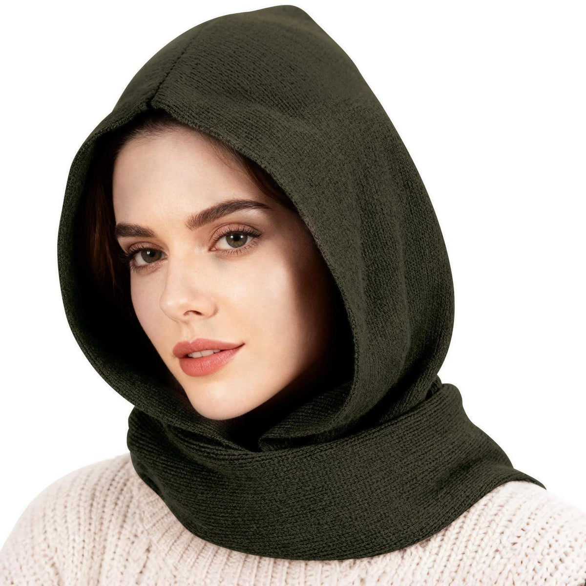 Winter Mützenschal Set 2in1 – Grün, Warm & Winddicht
