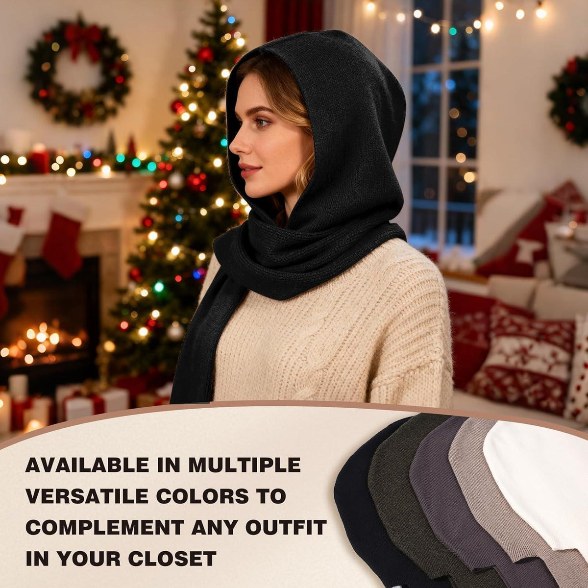 Winter Mützenschal Set 2in1 – Grün, Warm & Winddicht