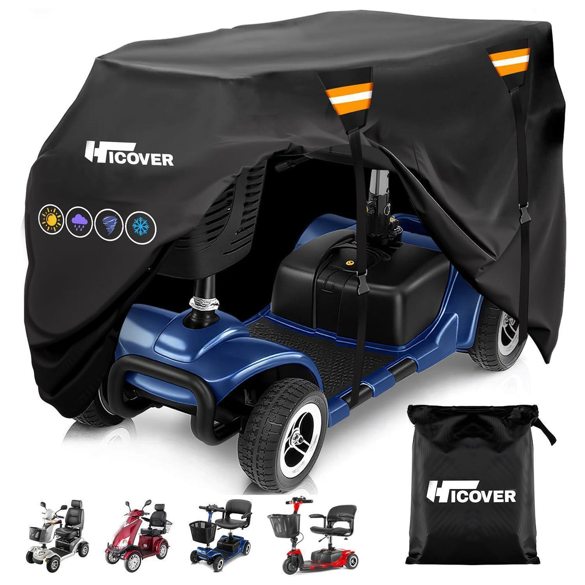 Elektromobil Abdeckhaube 600D Wasserdicht & UV-Beständig XXXL