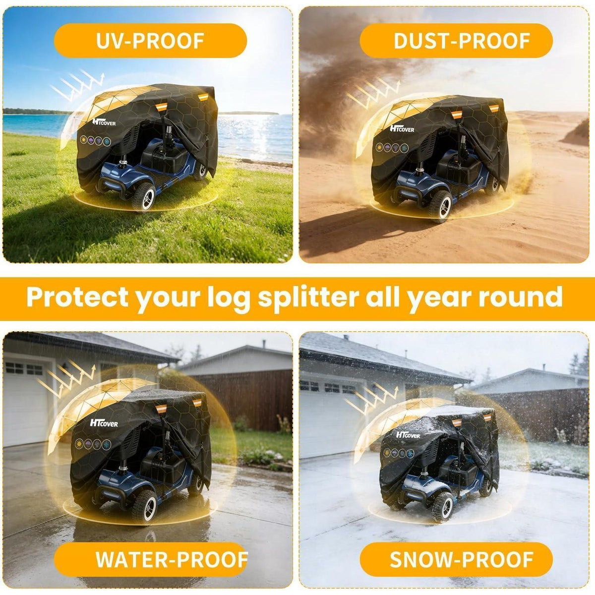 Elektromobil Abdeckhaube 600D Wasserdicht & UV-Beständig XXXL