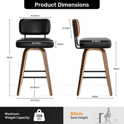 Drehbarer Barhocker 2er Set – Mid-Century Design & Komfort