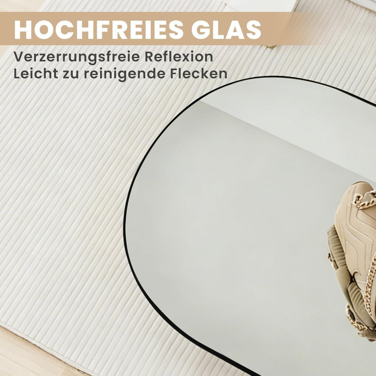 Ganzkörperspiegel Schwarz 160x50cm | Gehärtetes Glas, Modern