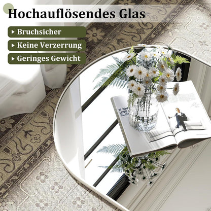 Ganzkörperspiegel Rundbogen 142x52cm – Stand- & Wandspiegel Weiß