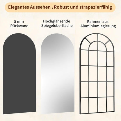 Großer Standspiegel mit Bogenform 165x60 cm – Wand & Boden