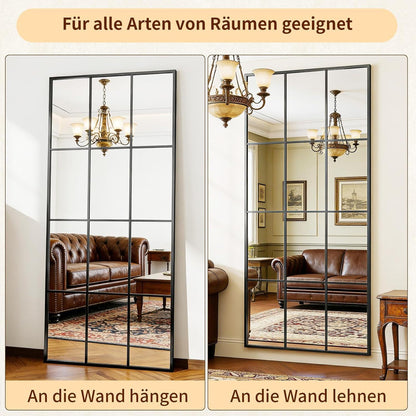 Großer Standspiegel 180x76 cm | Dekorativer Ganzkörperspiegel