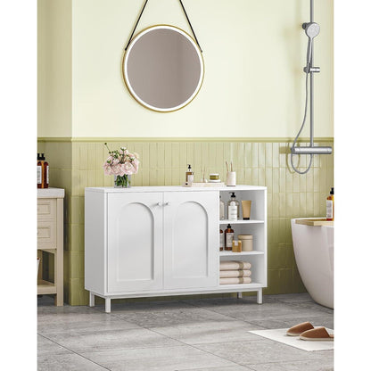 Weißer Badezimmerschrank mit 2 Türen & verstellbarem Regal