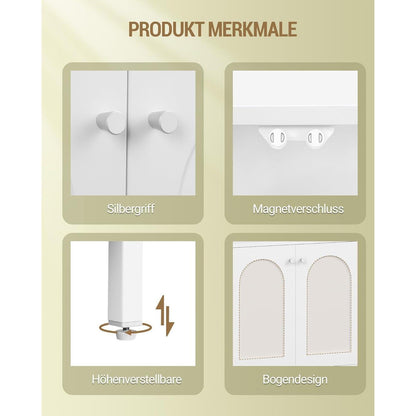 Weißer Badezimmerschrank mit 2 Türen & verstellbarem Regal