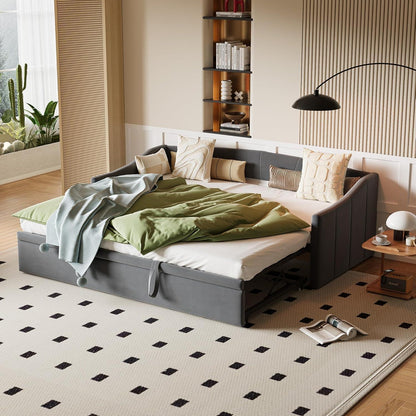 Schlafsofa 200cm – Ausziehbar, Schrankbett & Tagesbett Grau