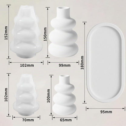 Silikon Gießform Vase Set für Epoxidharz & Gips DIY