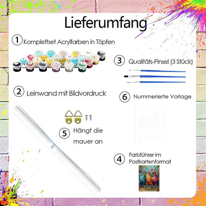 Malen nach Zahlen Huhn – Paint by Numbers für Erwachsene