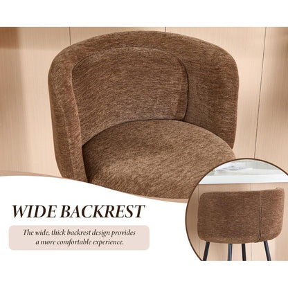 Barhocker 2er Set Braun – Chenille, Modern & Komfortabel