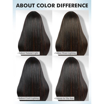 Braune Perücke mit Pony – Lang, Schichtig & Hitzebeständig