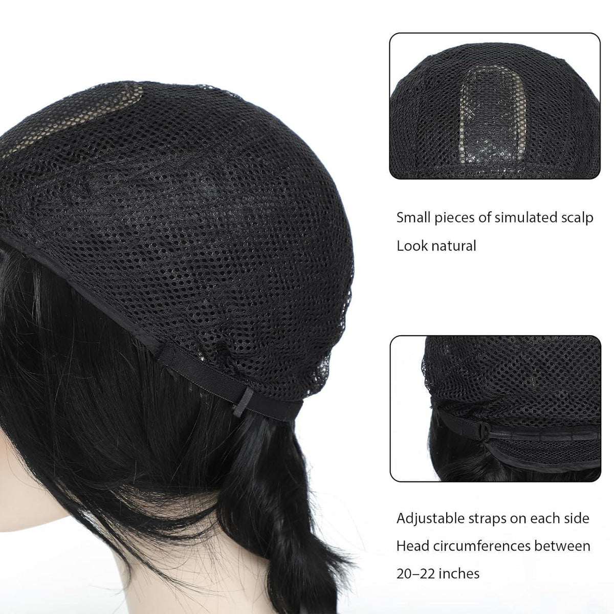 26 Zoll Geflochtene Schwarz Perücke für Wednesday Addams Cosplay