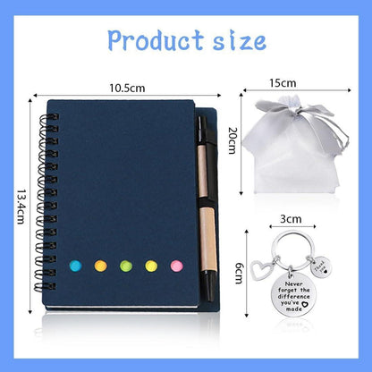 Abschiedsgeschenk Set: Notizbuch, Kugelschreiber & Schlüsselanhänger