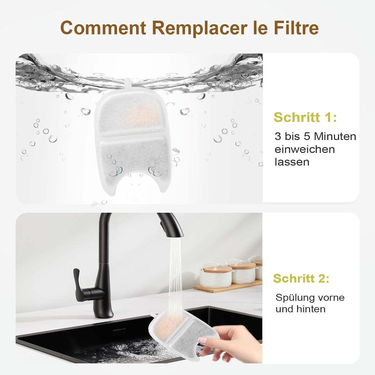 Ersatzfilter für 4L Katzenbrunnen (YPD-C004) – 14 Filter + 14 Schaumstoff