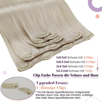 Echthaar Clip-in Extensions Blond 45cm - Voller Kopf