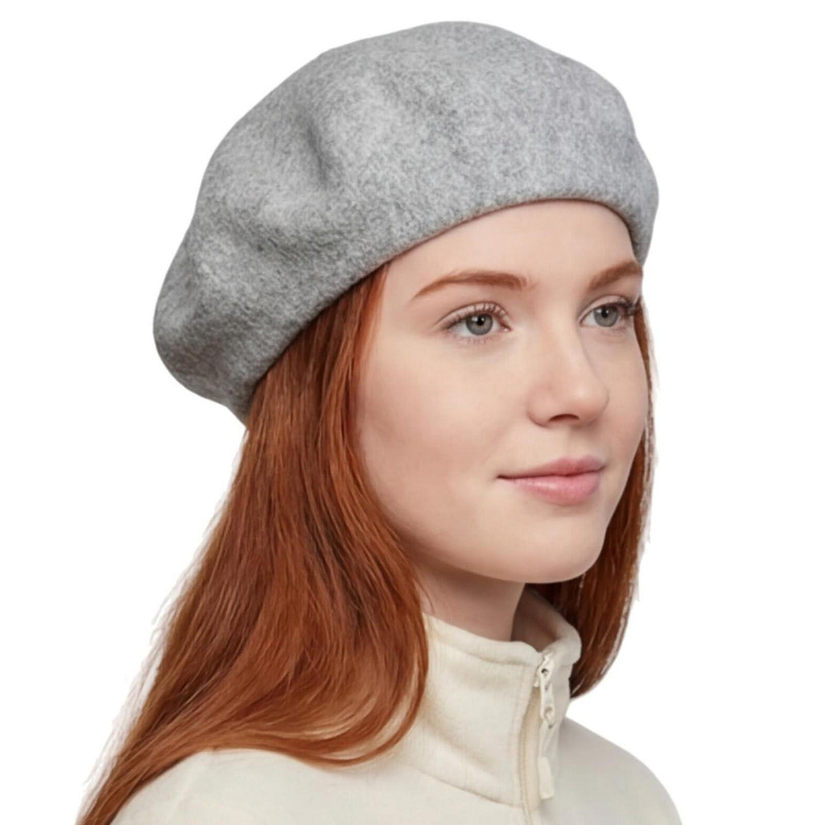 Baskenmütze Damen Wollmischung Grau – Klassisches Barett für Herbst & Winter
