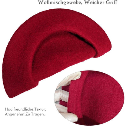 Baskenmütze Damen Wollmischung Weinrot – Klassisch & Vielseitig