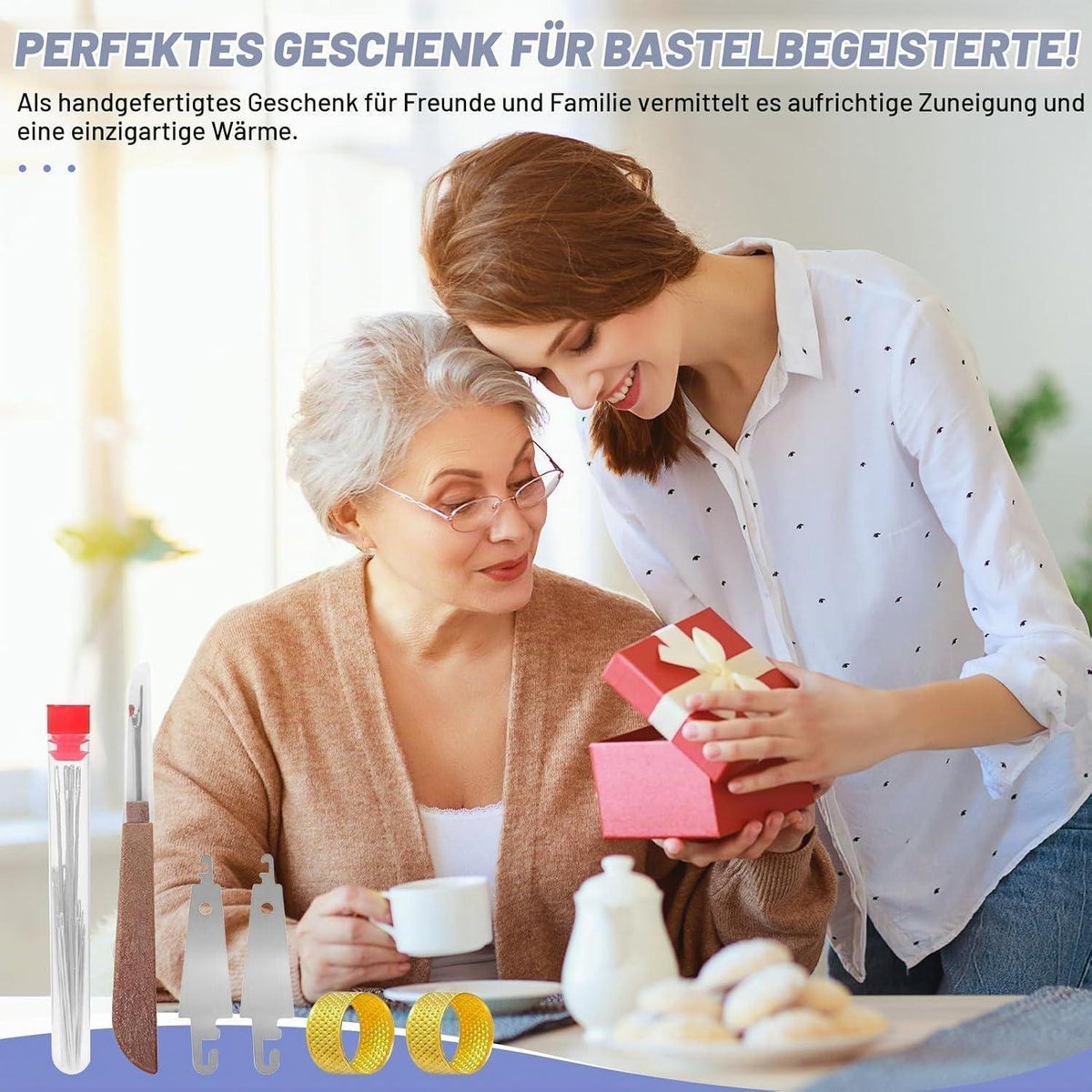 31-teiliges Nähset Stahl-Nadeln mit großem Öhr für Handarbeit