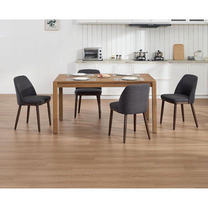 Esszimmerstühle 4er Set Polsterstuhl mit Holzbeinen Schwarz