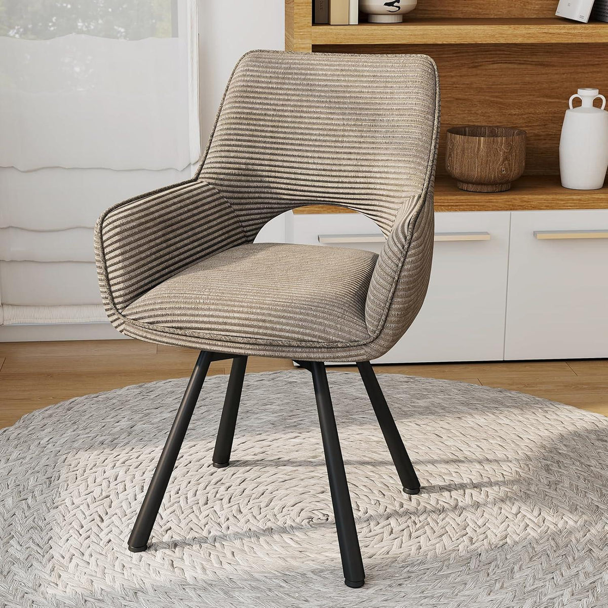 Drehbarer Esszimmerstuhl Set 6x Samt, Taupe | Modern & Komfortabel