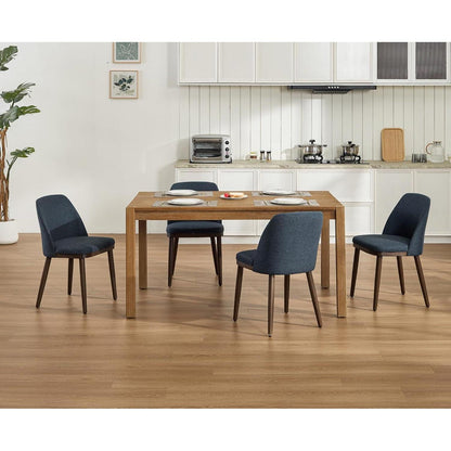 Esszimmerstühle 2er Set Blau – Polsterstuhl mit Holzbeinen