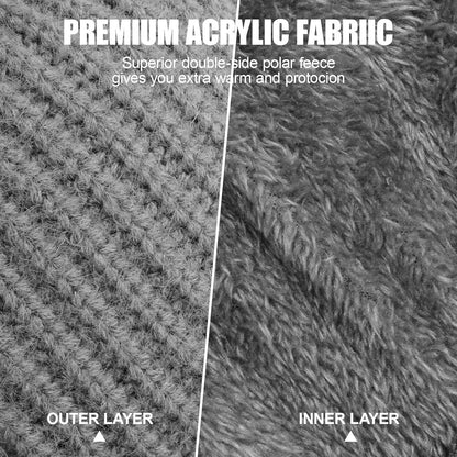 Strickmütze Damen 3in1 Thermo Schal & Sturmhaube Schwarz